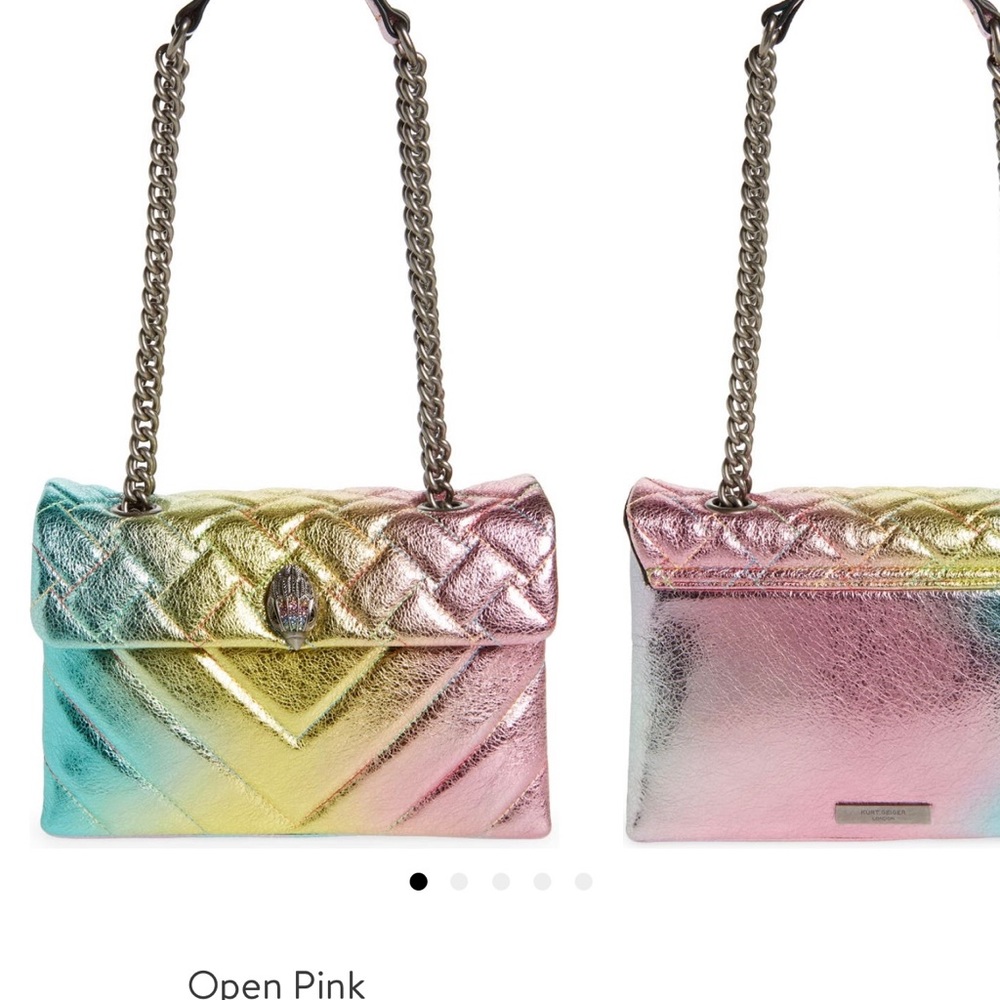 Kurt Geiger rainbow ombre quilted handbag